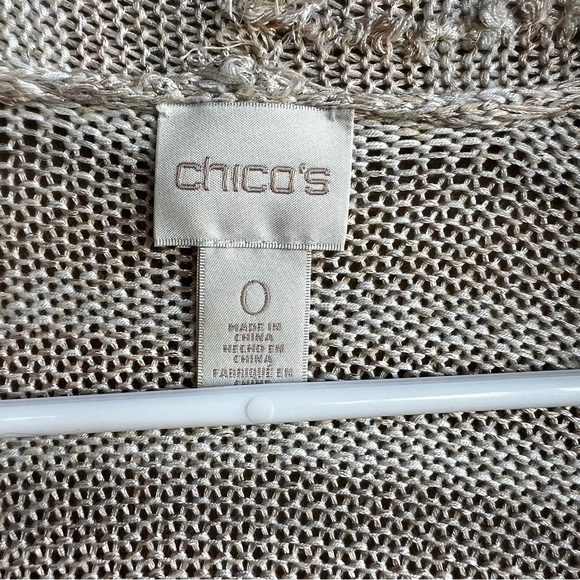 Chico's Kennedy Striped Cardigan - Women's Size 0 (Small) Neutral Knitted - Picture 3 of 5